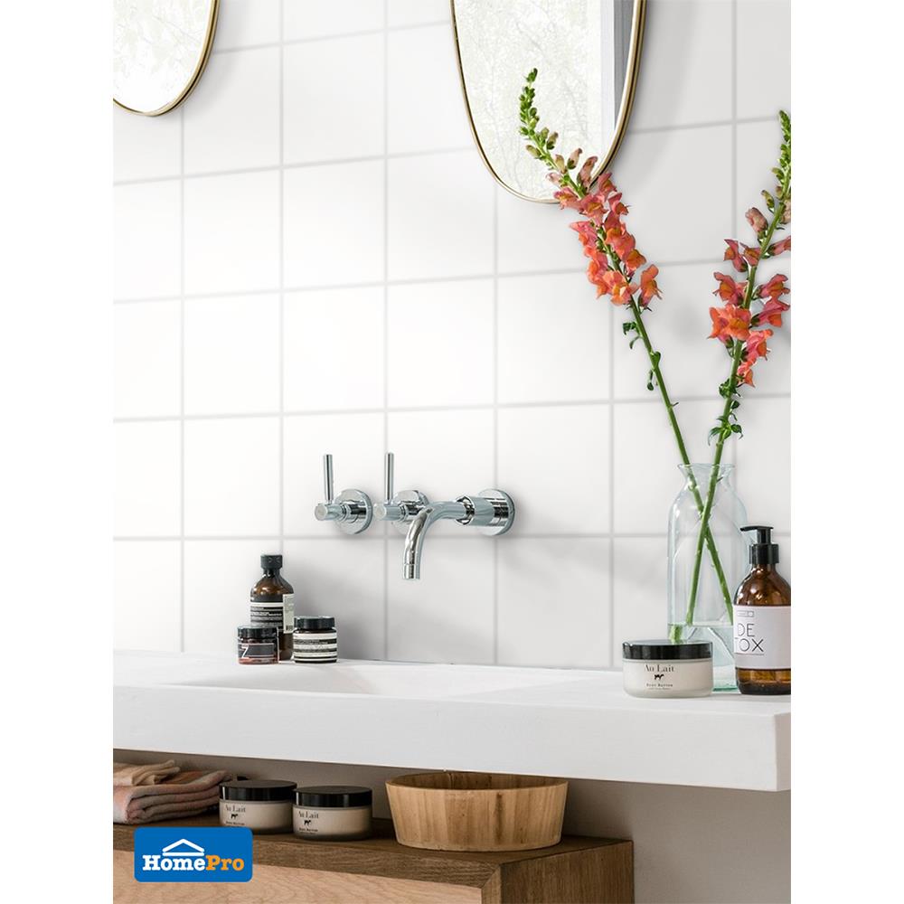 กระเบื้องผนัง 8x8 นิ้ว COTTO ลูน่า กลอส ไวท์ 1 ตร.ม.