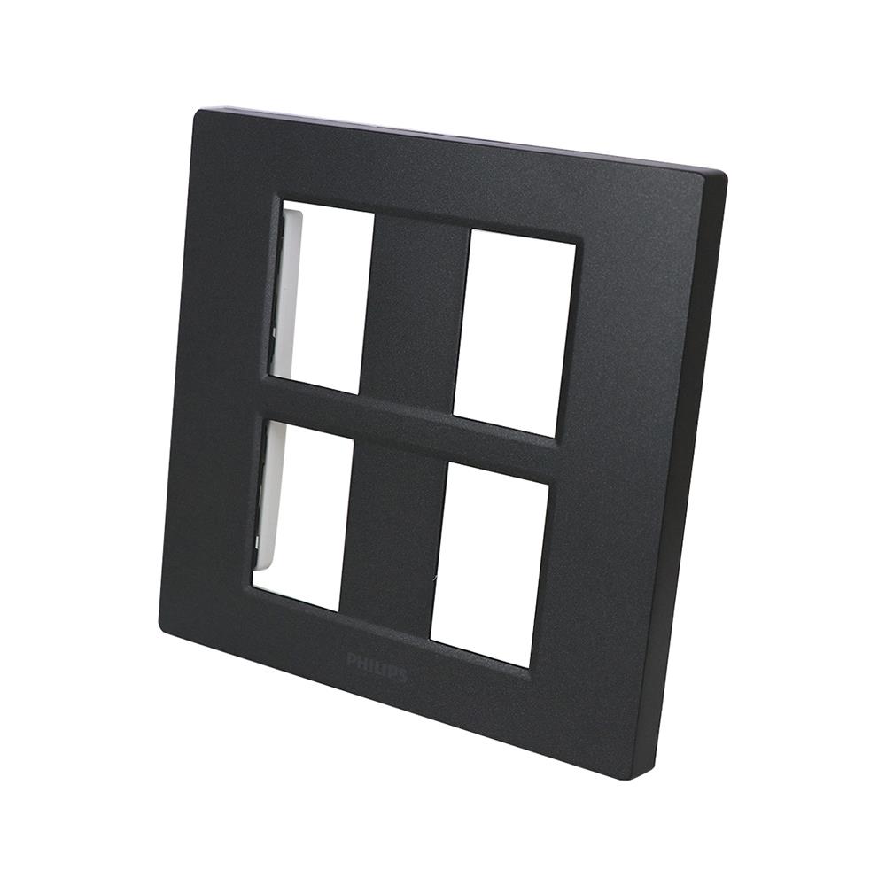 หน้ากาก 4 ช่อง PHILIPS LEAF สีดำ