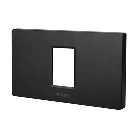 หน้ากาก 1 ช่อง PHILIPS LEAF สีดำ_1