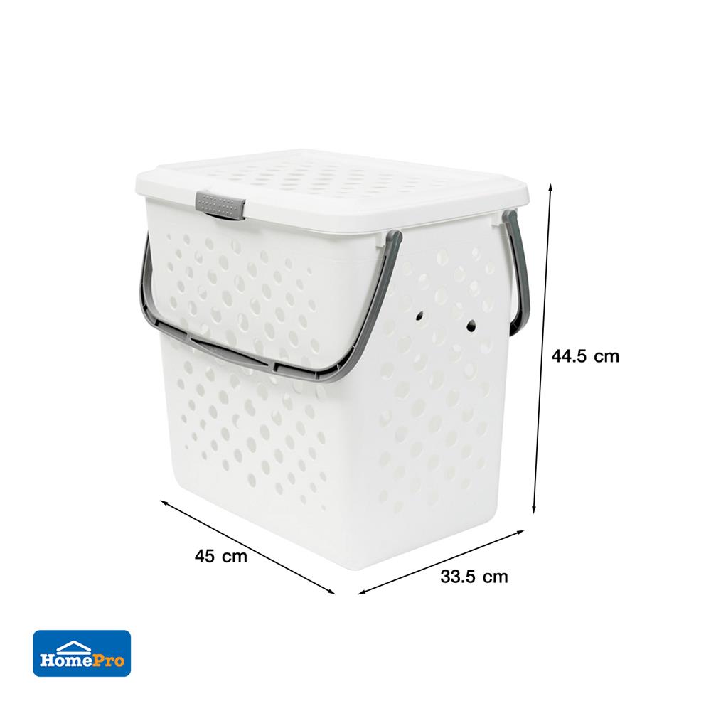 ตะกร้าผ้าเหลี่ยมมีฝาหูหิ้ว Bk-138 PLIM