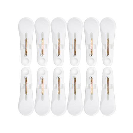 กิ๊บหนีบผ้า POP PLIM แพ็ค 12 ชิ้น สีขาว