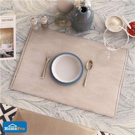 แผ่นรองจาน PVC KAN LEATHER ROCCO สีครีม_1