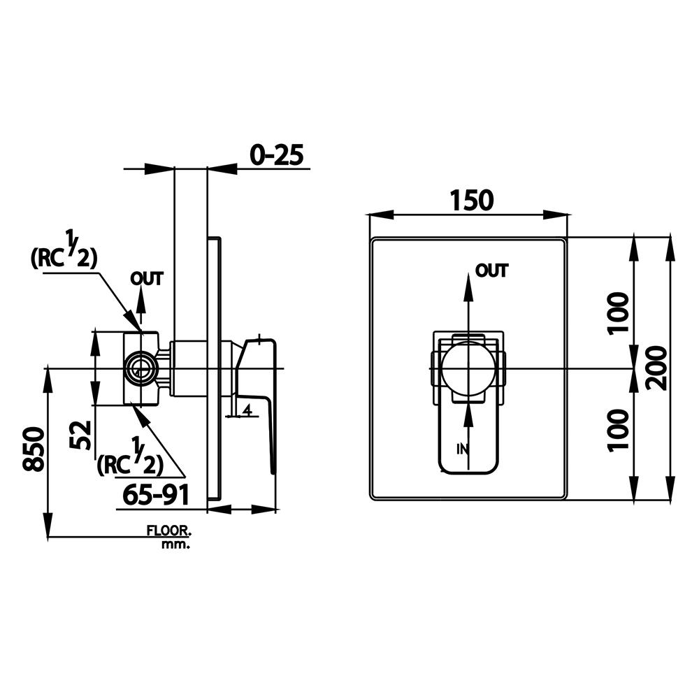 วาล์วฝังกำแพงเดี่ยว COTTO CT1174A