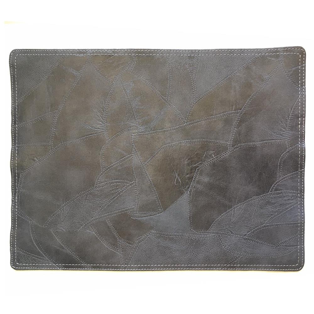 แผ่นรองจาน PVC KAN LEATHER ROCCO สีเทา