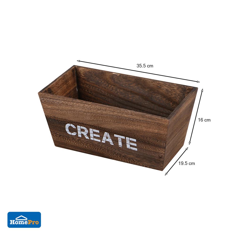 ลังไม้เหลี่ยม STACKO 35.5x19.5x16 ซม. สีน้ำตาล