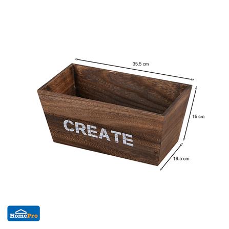 ลังไม้เหลี่ยม STACKO 35.5x19.5x16 ซม. สีน้ำตาล_2