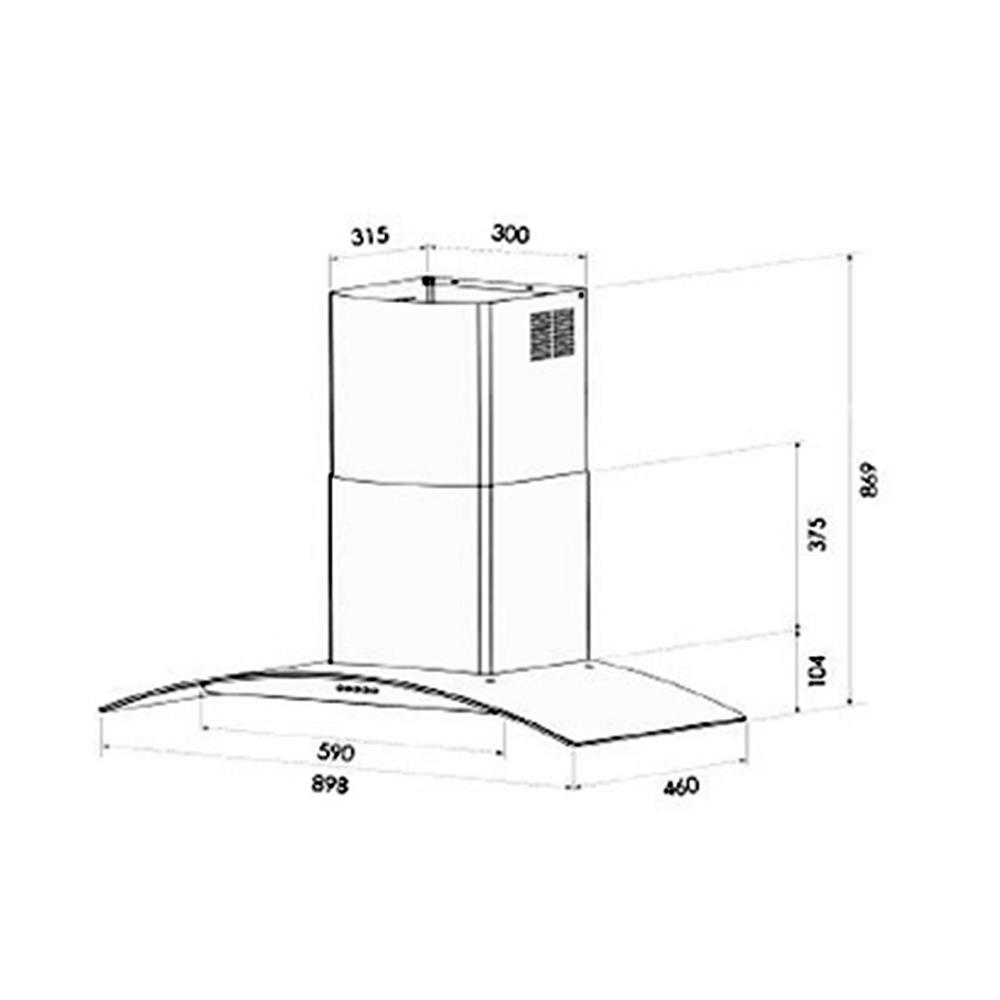 เครื่องดูดควันกระโจม MEX KV738X90-1 90 ซม.