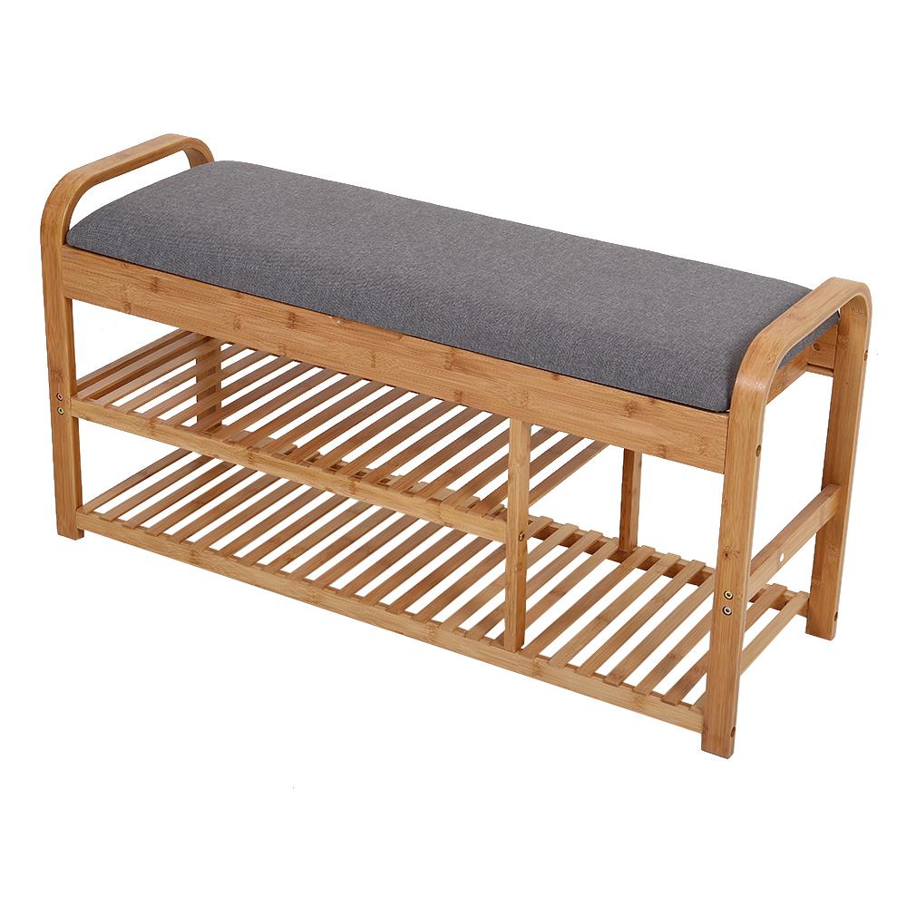 ชั้นวางรองเท้าพร้อมสตูล FURDINI ZIMBER SJ19114 สีเทา