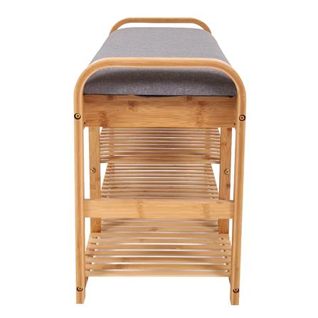 ชั้นวางรองเท้าพร้อมสตูล FURDINI ZIMBER SJ19114 สีเทา_3