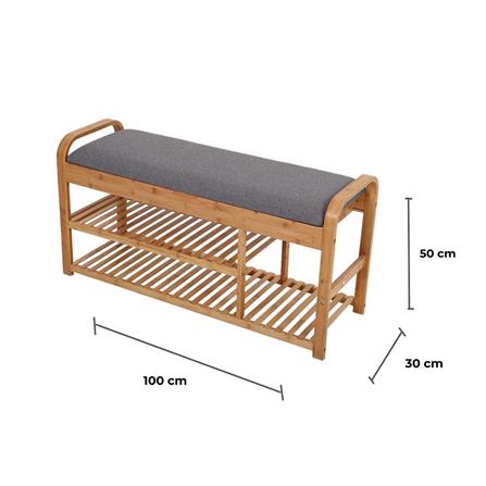 ชั้นวางรองเท้าพร้อมสตูล FURDINI ZIMBER SJ19114 สีเทา_7