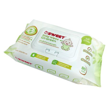 ผ้าเช็ดทำความสะอาด SWEET GO GREEN 80 แผ่น_1