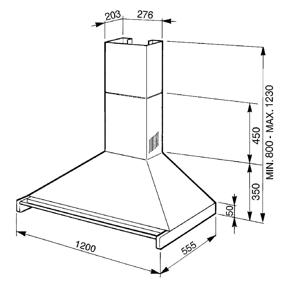 เครื่องดูดควันกระโจม SMEG KD120HXE 120 ซม.