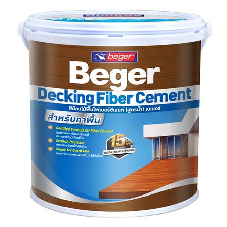 สีทาพื้นไม้ไฟเบอร์ซีเมนต์ BEGER สีใส 1 แกลลอน_0