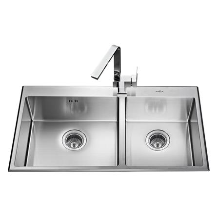ซิงค์ฝังสแควร์ 2หลุม MEX SC872 สเตนเลส_0
