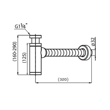 ท่อน้ำทิ้งอ่างล้างหน้ากระปุก COTTO CT6814AX(HM) 32 ซม. แบบปรับท่อได้_3