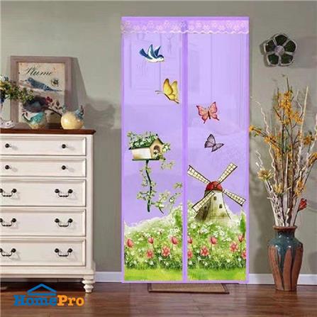 ม่านประตูมุ้ง ME LIVING WINDMILL PINK 90X210 ซม. สีชมพู_1