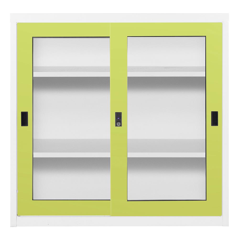 ตู้บานเลื่อนกระจก KOL KGD-3 สีเขียว