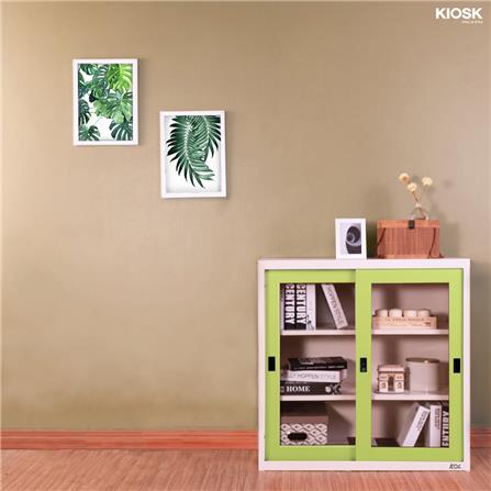 ตู้บานเลื่อนกระจก KOL KGD-3 สีเขียว_2