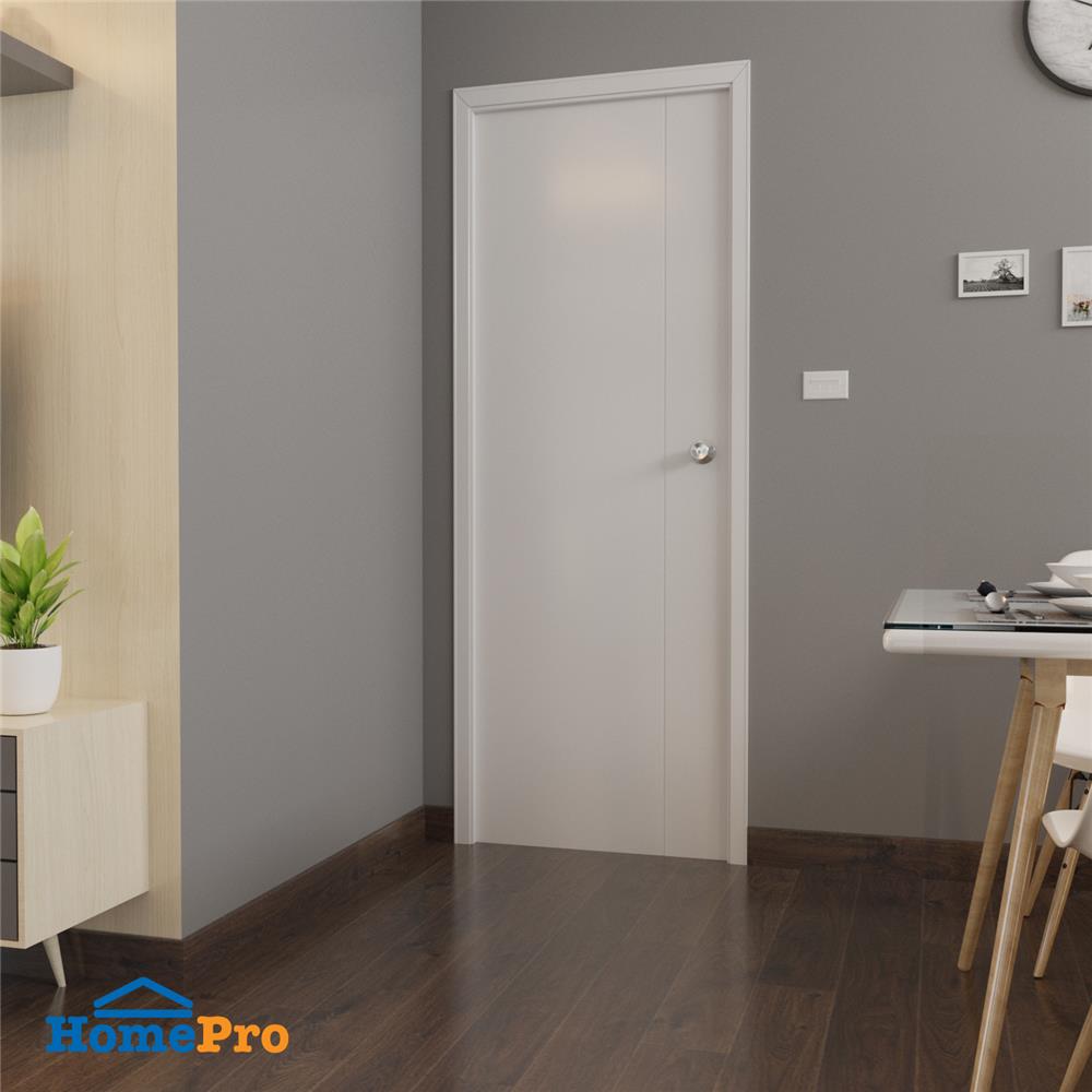 ชุดประตูห้องน้ำ PVC AZLE P4 บานทึบพร้อมวงกบ 70X200 ซม. สีขาว เจาะ