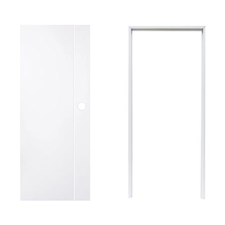 ชุดประตูห้องน้ำ PVC AZLE P4 บานทึบพร้อมวงกบ 70X200 ซม. สีขาว เจาะ_1