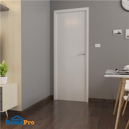 ชุดประตูห้องน้ำ PVC AZLE P4 บานทึบพร้อมวงกบ 70X200 ซม. สีขาว เจาะ_2