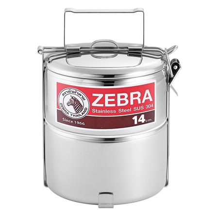 ปิ่นโตสเตนเลสกลม 2 ชั้น หัวม้าลาย 14 ซม._0