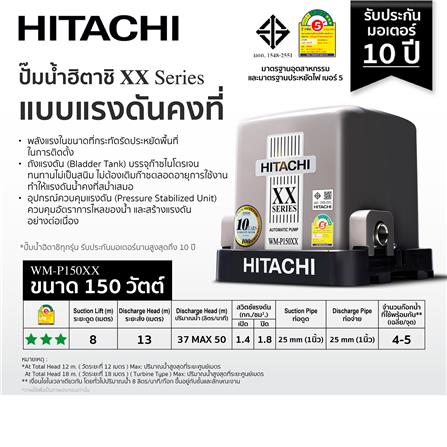 ปั๊มอัตโนมัติ HITACHI WM-P150XX 150 วัตต์_4