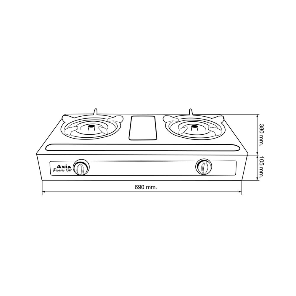เตาแก๊สตั้งโต๊ะ 2 หัวแก๊ส AXIA PICASSO-130