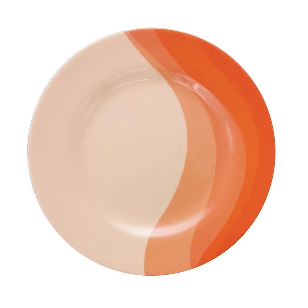 จานตื้นเมลามีน 6.5 นิ้ว SUPERWARE ORANGE DUNE สีครีม-ส้ม
