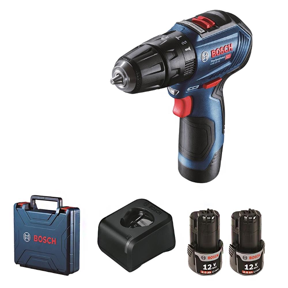 สว่านกระแทกไร้สาย (พร้อมแบตเตอรี่) BOSCH GSB12V-30 BL 12 โวลต์