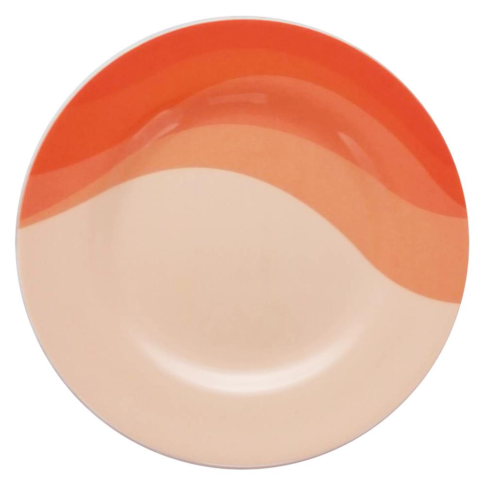 จานตื้นเมลามีน 9 นิ้ว SUPERWARE ORANGE DUNE  สีครีม-ส้ม