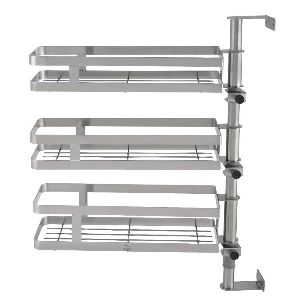 ชั้นวางในครัวสเตนเลสปรับหมุนได้3ชั้นTiny