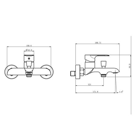 ก๊อกผสมอ่างอาบ RASLAND RA DB-90404_4