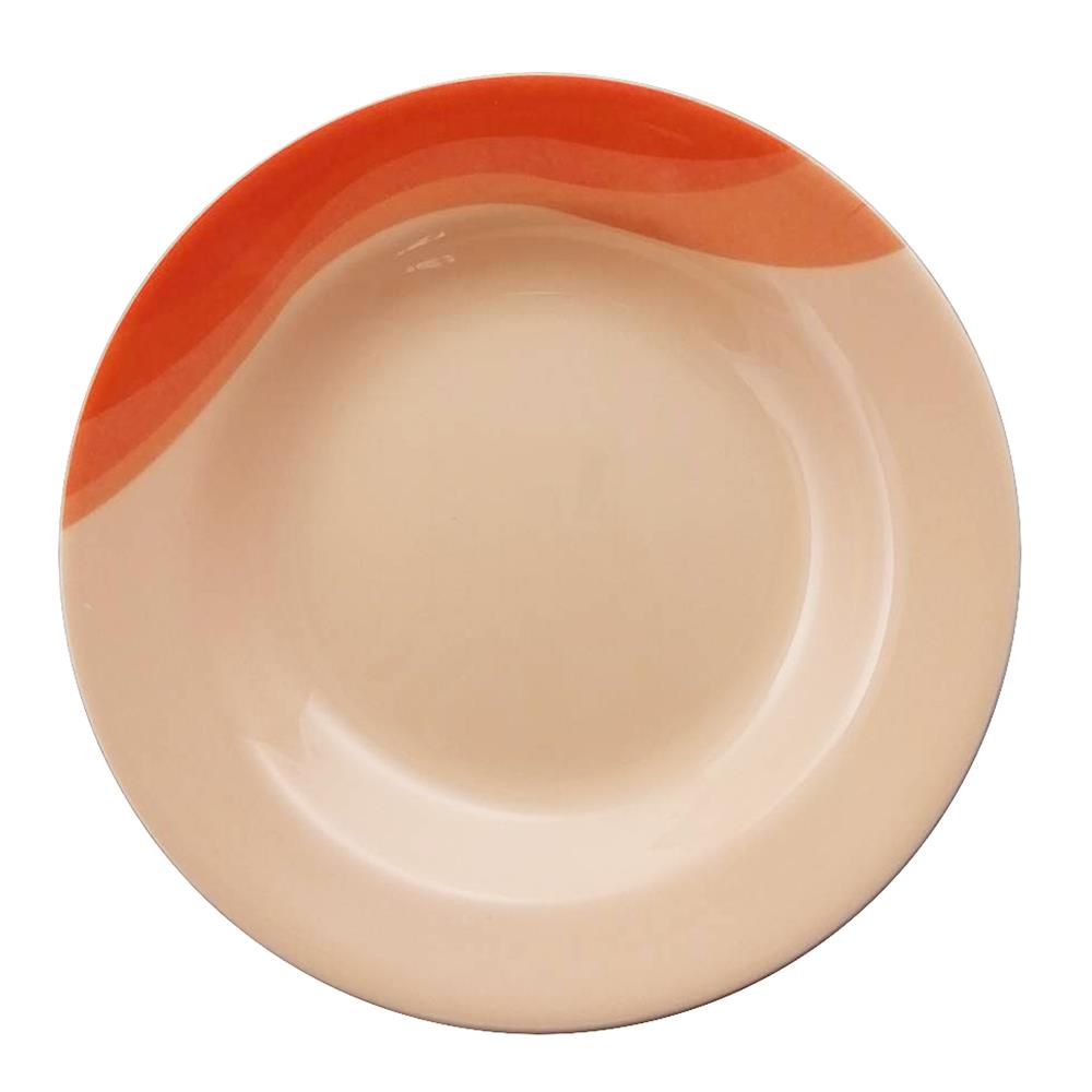 จานลึกเมลามีน  8 นิ้ว SUPERWARE ORANGE DUNE  สีครีม-ส้ม