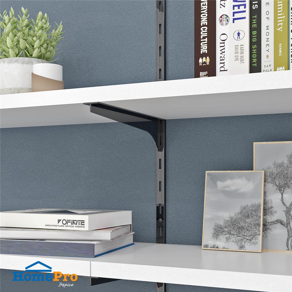 แขนรับชั้นเหล็กคู่ STAKCO FLEXI 30 ซม. สีดำ