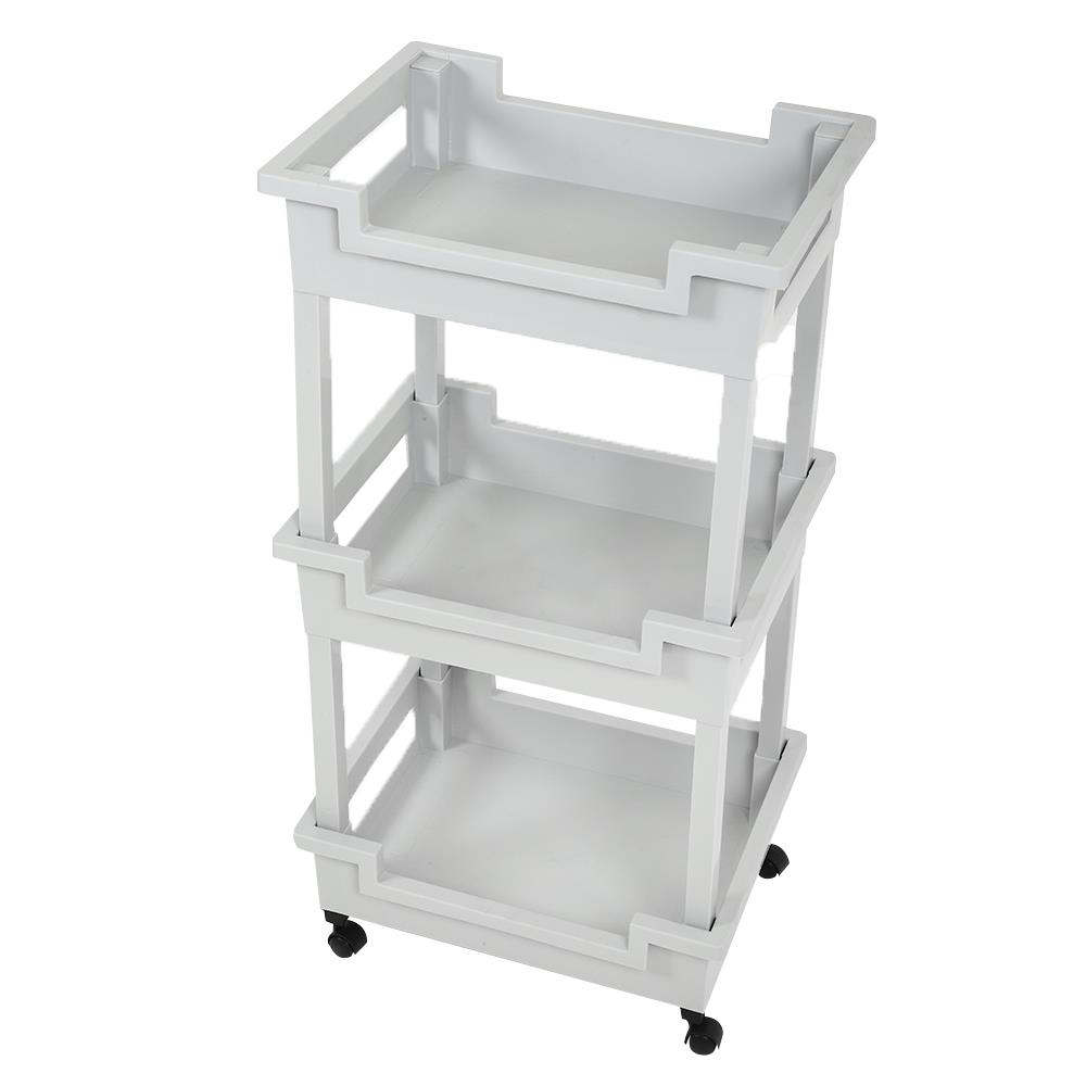 ชั้นวาง 3 ชั้น มีล้อ STACKO SHELFY 48x36x85 ซม. สีเทา