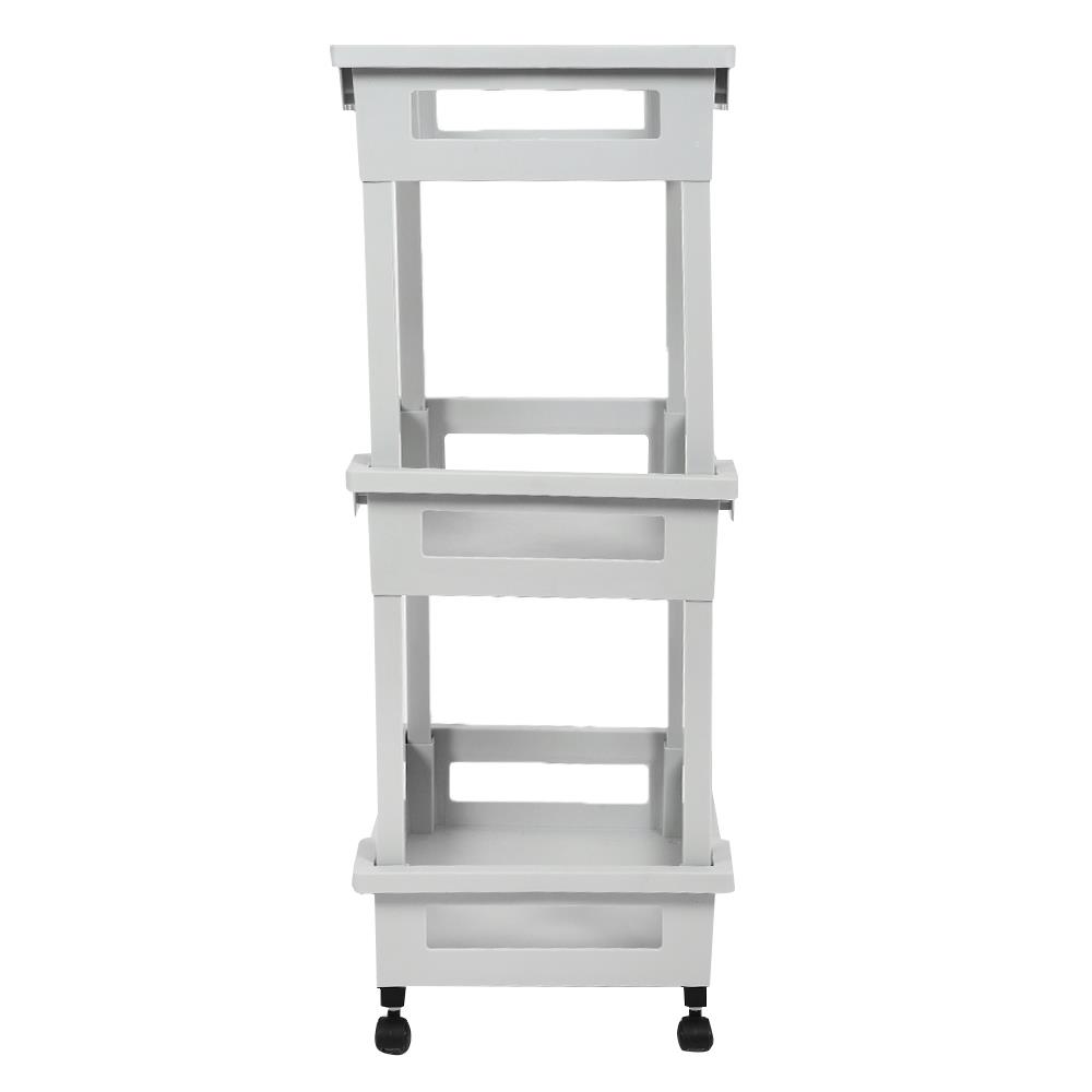 ชั้นวาง 3 ชั้น มีล้อ STACKO SHELFY 48x36x85 ซม. สีเทา