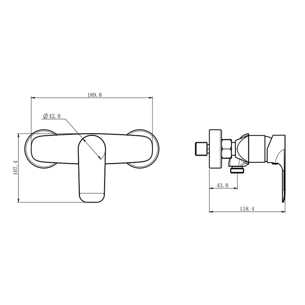 ก๊อกผสมยืนอาบ RASLAND RA DB-90405 สีโครม