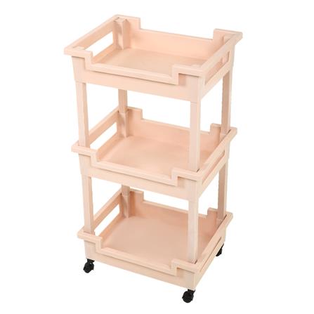ชั้นวางของ 3 ชั้น มีล้อ STACKO SHELFY 48x36x85 ซม. สีเบจ