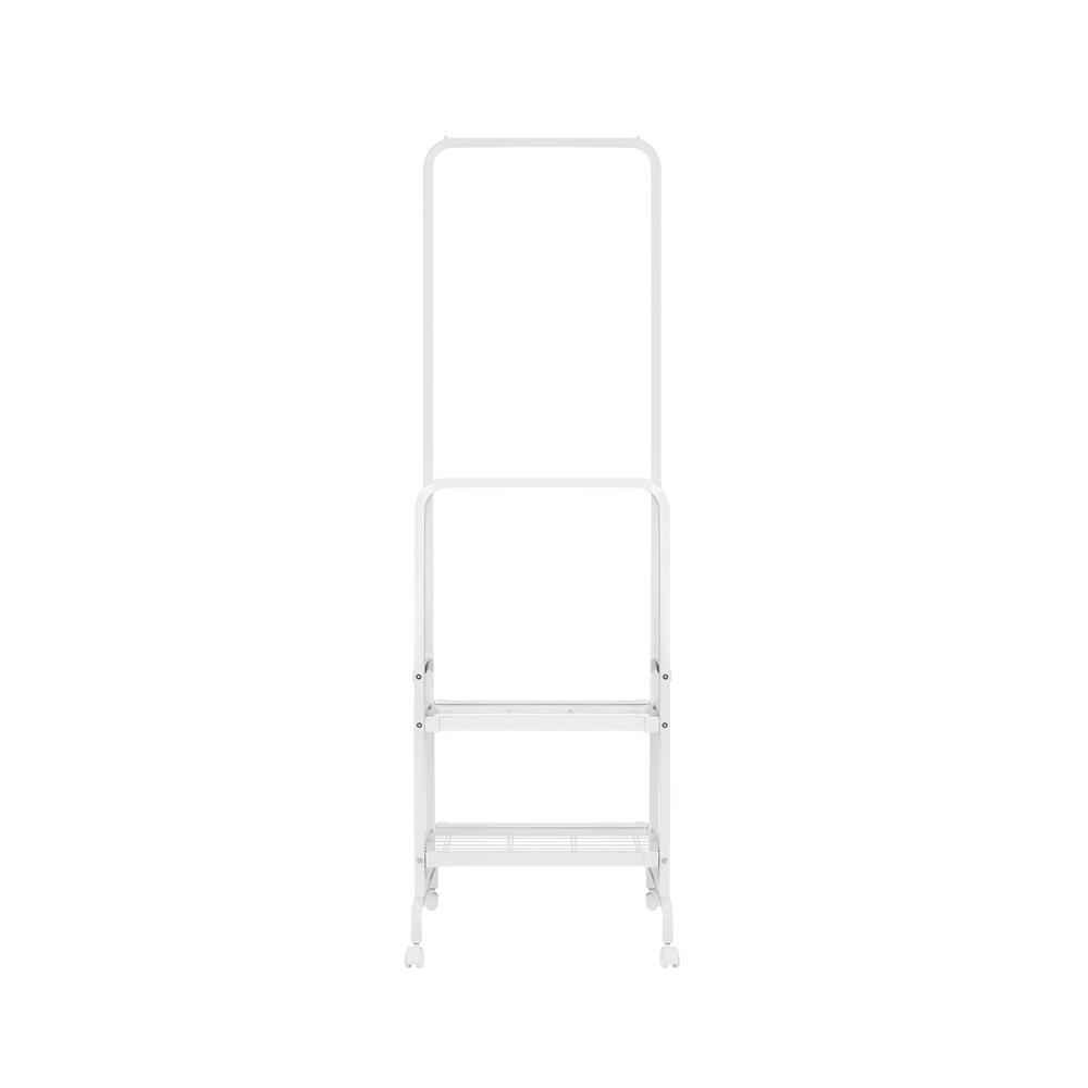 ราวแขวนผ้าพร้อมชั้นวางของ 2 ชั้น PLIM สีขาว