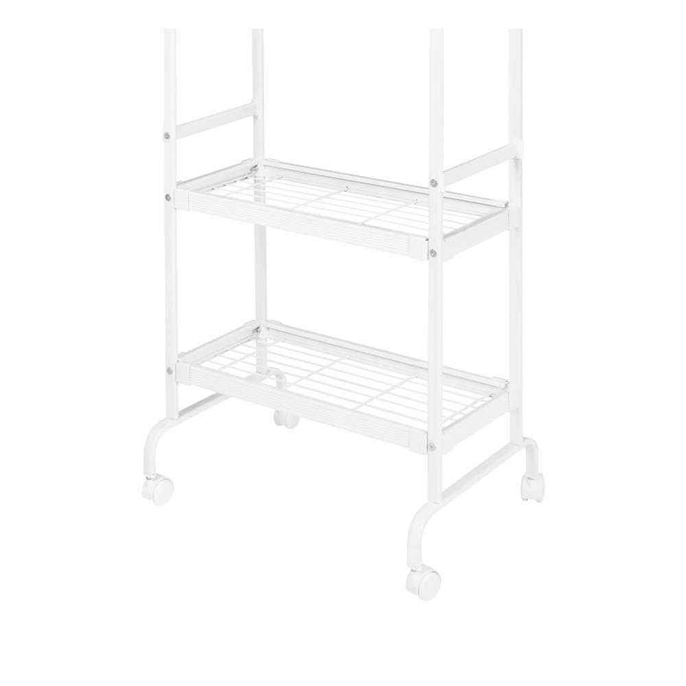 ราวแขวนผ้าพร้อมชั้นวางของ 2 ชั้น PLIM สีขาว