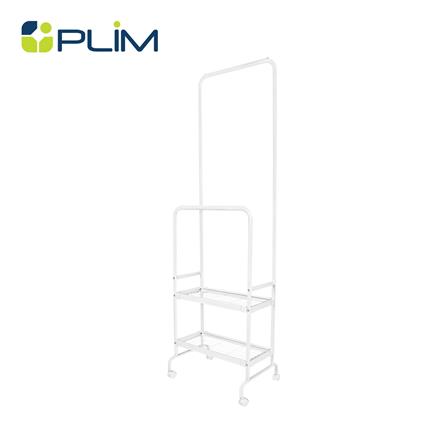 ราวแขวนผ้าพร้อมชั้นวางของ 2 ชั้น PLIM สีขาว_1
