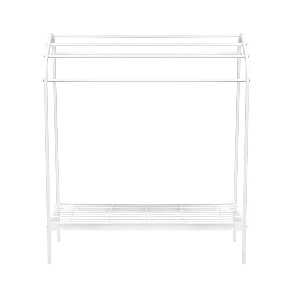 ราวพาดผ้า 5 เส้น มีชั้นวางของ PLIM สีขาว