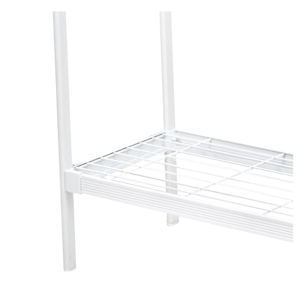 ราวพาดผ้า 5 เส้น มีชั้นวางของ PLIM สีขาว