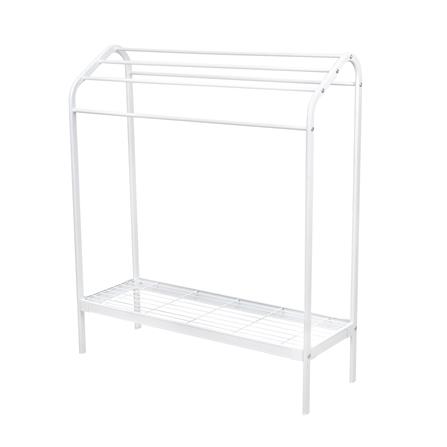 ราวพาดผ้า 5 เส้น มีชั้นวางของ PLIM สีขาว_0