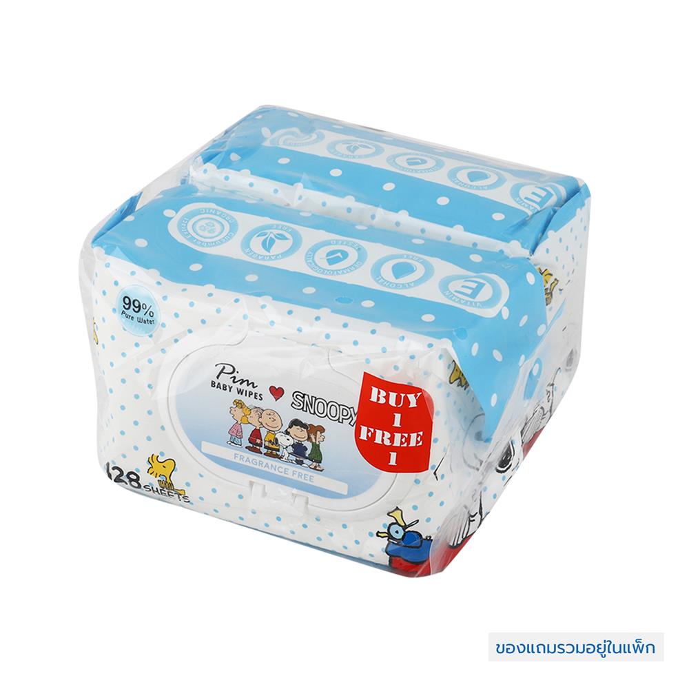 ผ้าเช็ดทำความสะอาด PIM PURE WATER 128 แผ่น 1แถม1