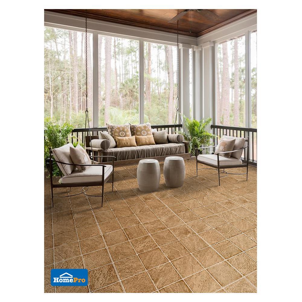 กระเบื้องพื้นพอร์ซเลน  40x40 ซม. CERGRES จากัวร์ น้ำตาล A