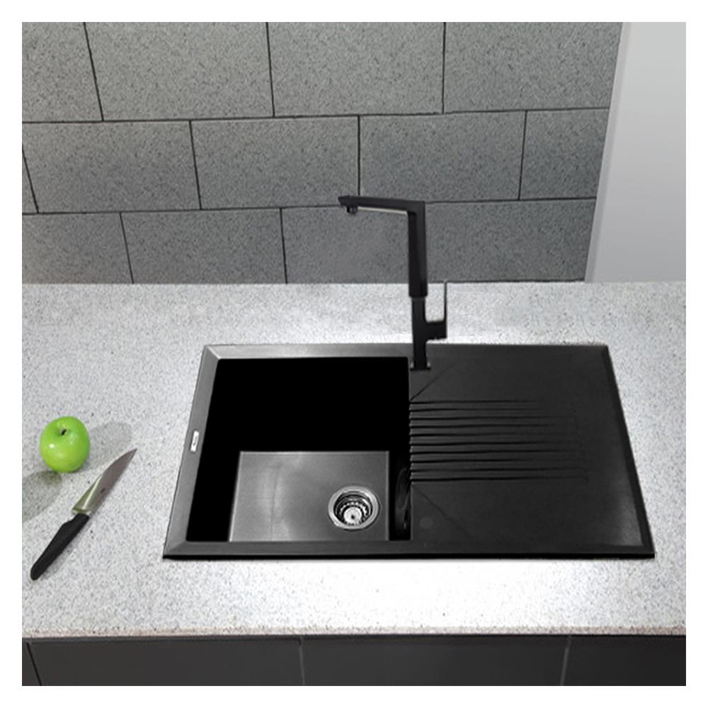 ซิงค์ฝัง 1หลุม 1ที่พัก AXIA ICONIC DR8650 แกรนิต สีดำ