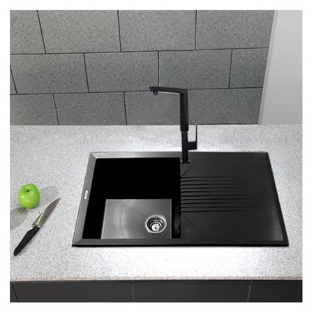 ซิงค์ฝัง 1หลุม 1ที่พัก AXIA ICONIC DR8650 แกรนิต สีดำ_2