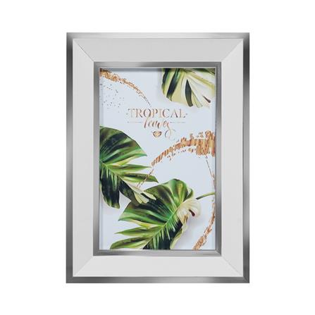 กรอบรูปไม้ HOME LIVING STYLE TROPICAL LEAVES 4x6 นิ้ว สีขาว